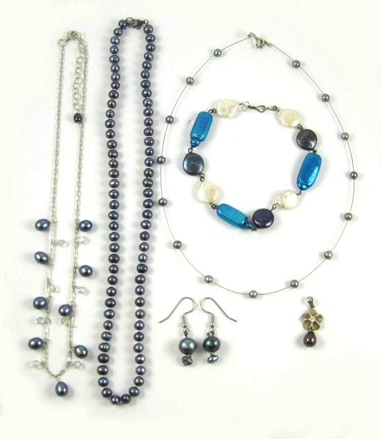 Appraisal: EIGHT PIECES OF FRESH WATER PEARL JEWELRY including three necklaces