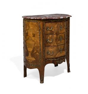 Appraisal: A TH CENTURY LOUIS XV STYLE KINGWOOD FLORAL MARQUETRY AND