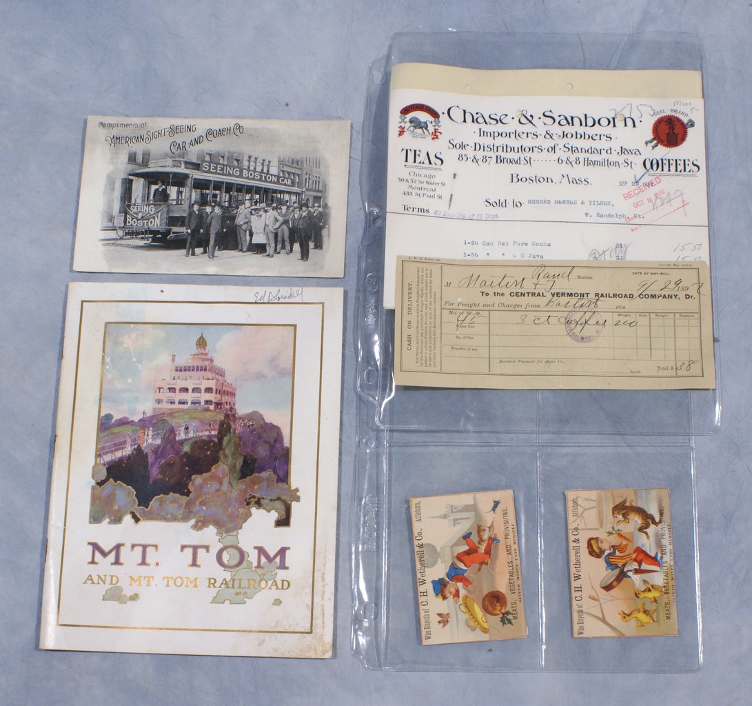 Appraisal: Massachusetts ephemera two albums to include brochures trade cards and