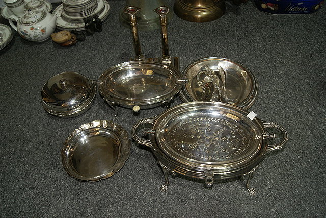 Appraisal: A COLLECTION OF SILVER PLATED WARE to include two revolving