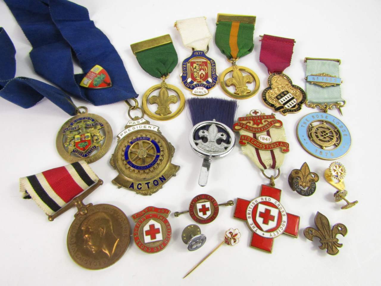 Appraisal: Masonic Rotary and scouting jewels and pins George VI Special