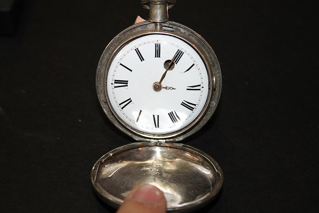 Appraisal: A GEORGIAN SILVER CASED POCKET WATCH with key wound fusee