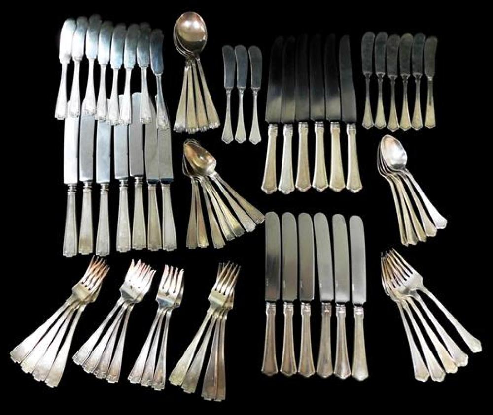 Appraisal: STERLING Two partial flatware services with monograms seventy-two pieces total