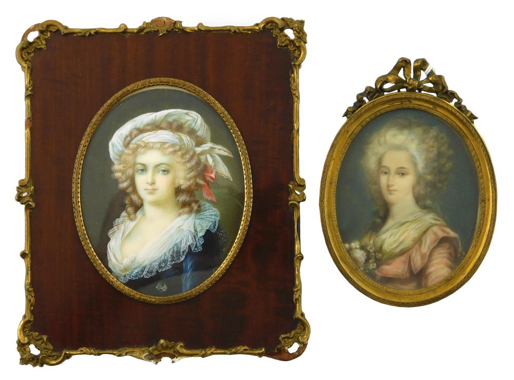 Appraisal: MINIATURE Two women both on oval supports the first signed