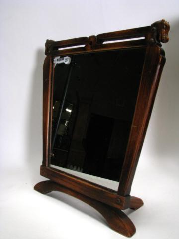 Appraisal: Romweber Viking Oak horse head mirror table top vanity model