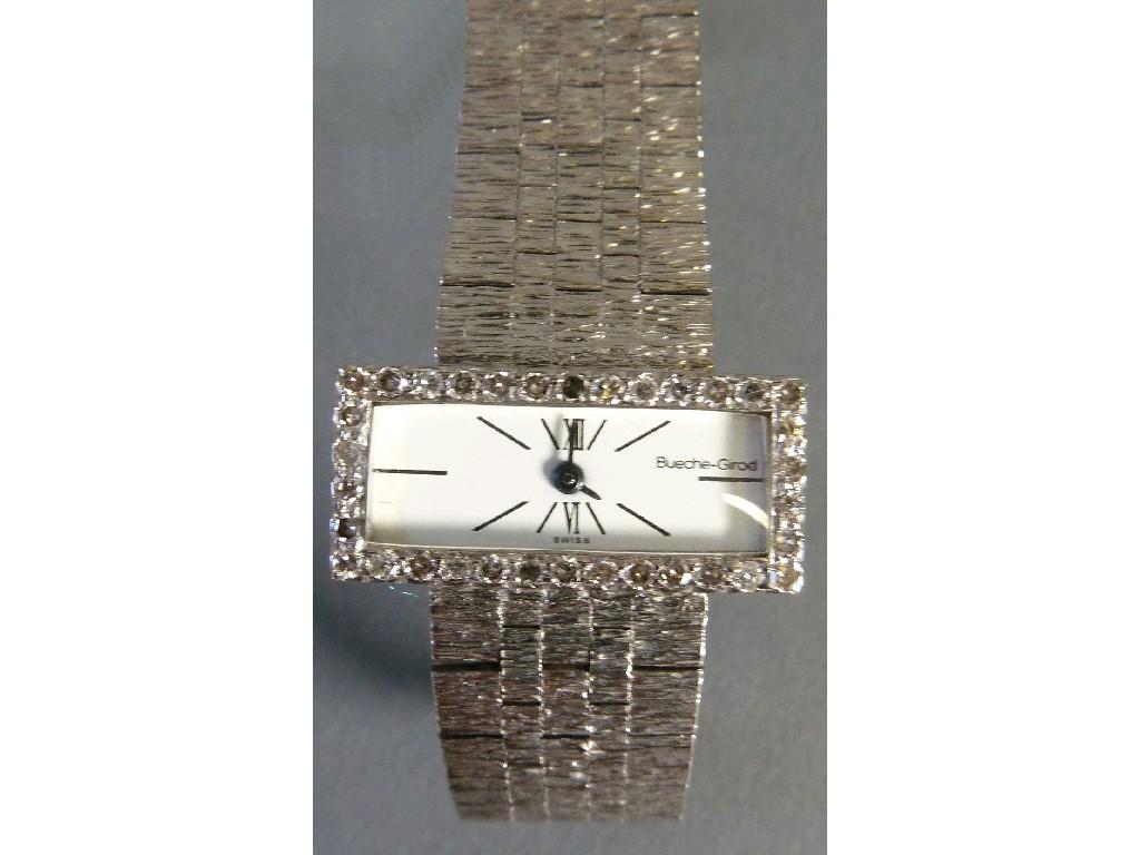 Appraisal: ct WHIT GOLD CASED BUECHE-GIROD LADY'S WRIST WATCH the rectangular