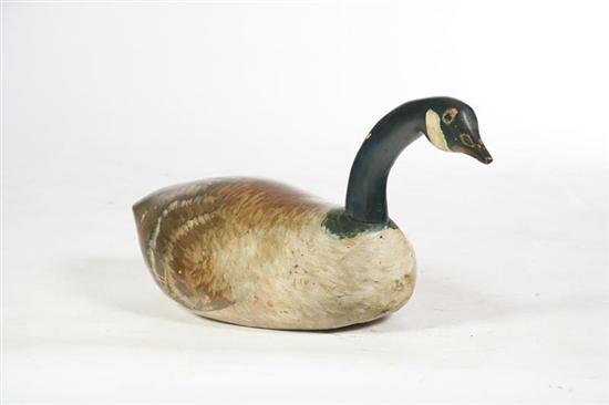 Appraisal: CARVED CANADA GOOSE American nd half- th century hardwood Life-size