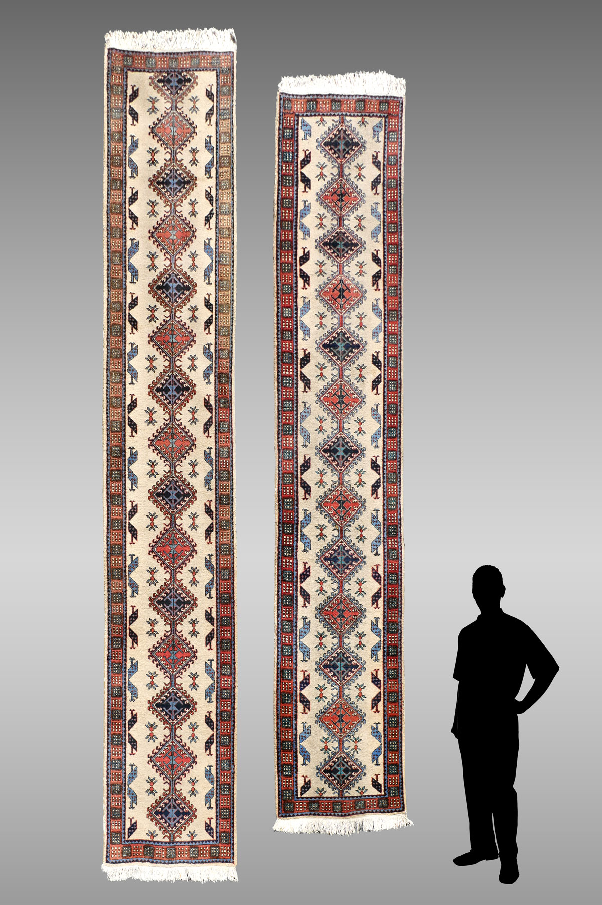 Appraisal: TWO TURKISH HAND KNOTTED WOOL RUNNERS ' '' X '