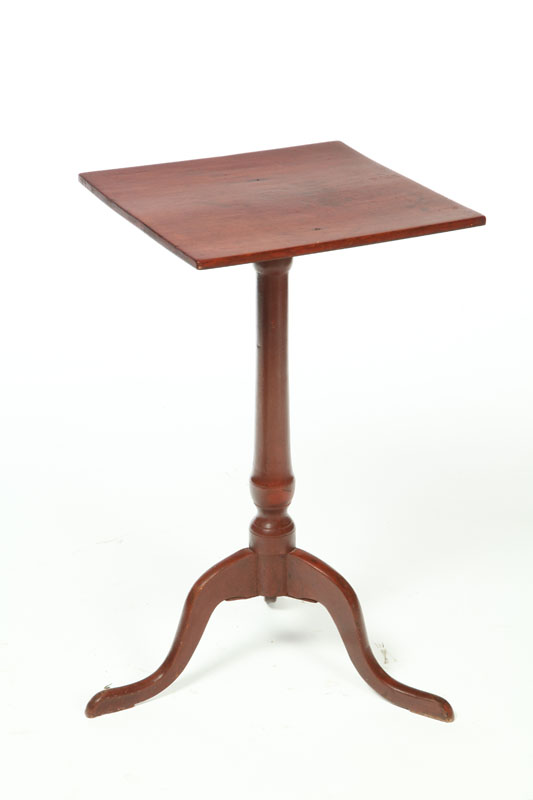 Appraisal: FEDERAL CANDLESTAND American early th century maple with old red