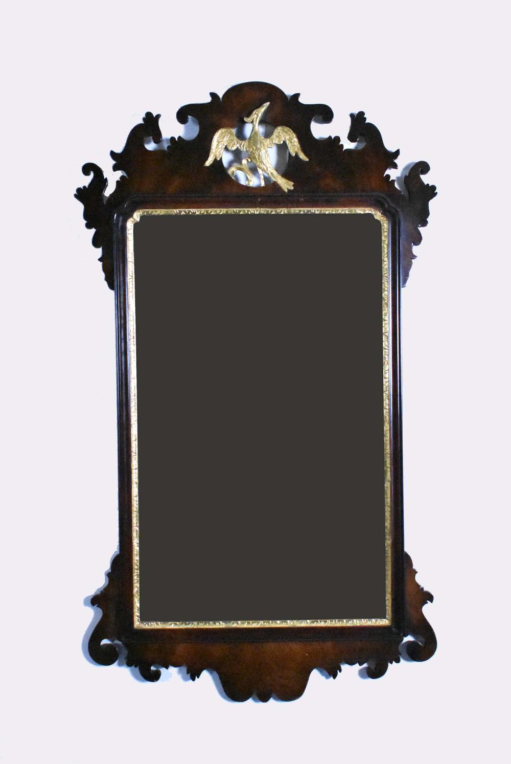 Appraisal: GEORGE III MAHOGANY MIRRORCirca The rectangular mirror plate within a