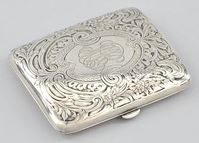 Appraisal: A Sterling Silver Cigarette Case The curved case with hinged