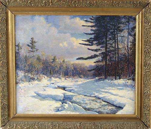 Appraisal: VIVIAN MILNER AKERS American - WINTER SOLITUDE Oil on canvas