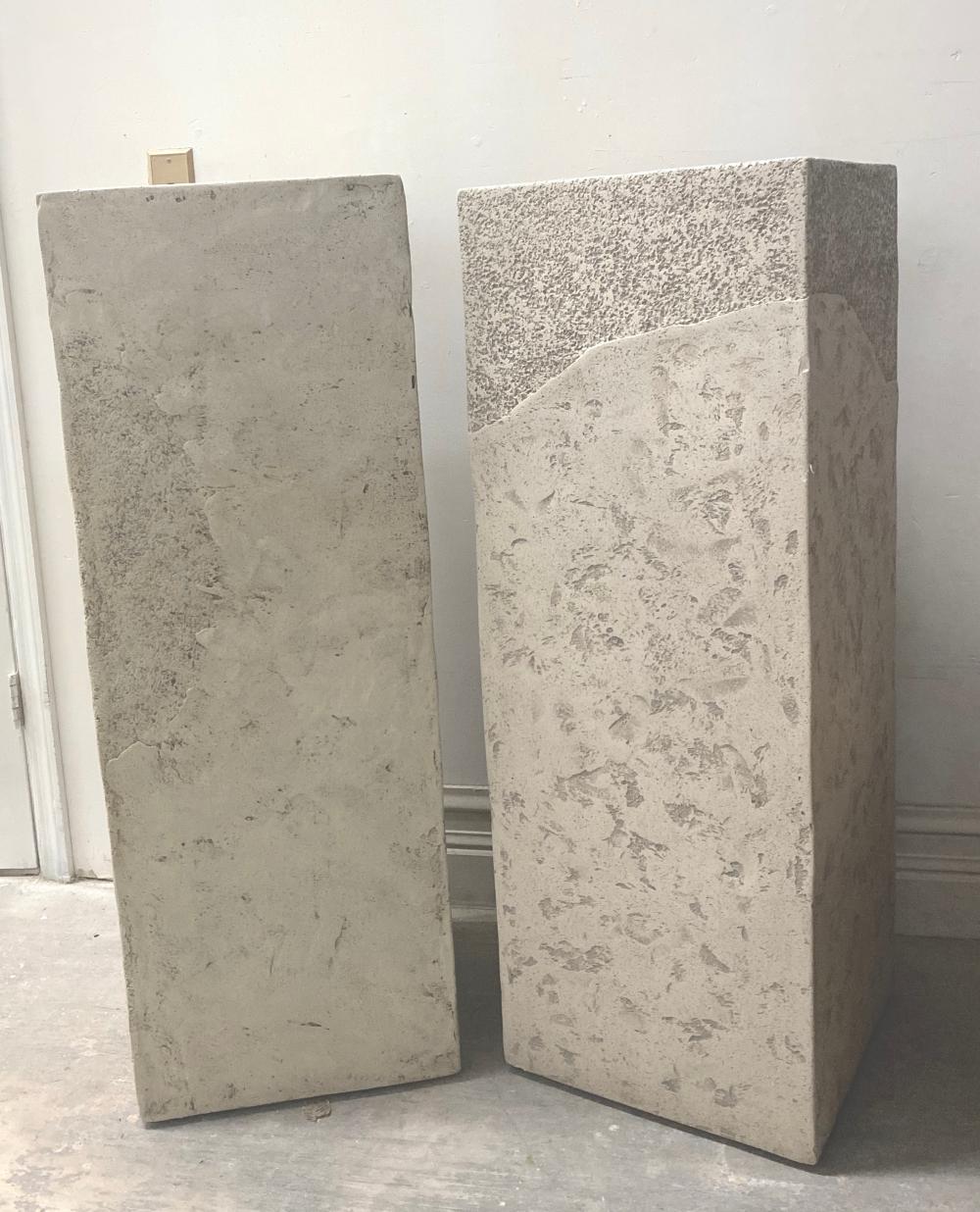 Appraisal: PAIR OF FAUX MARBLE PEDESTALSEach square in form