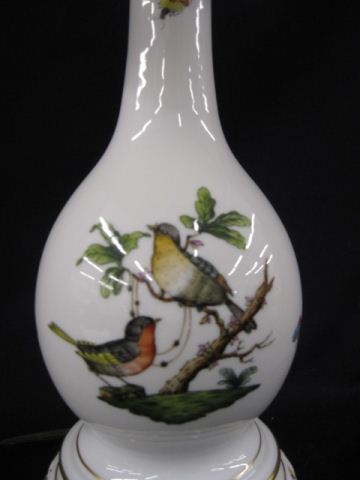 Appraisal: Herend Rothschild Porcelain Lamp bird and floral excellent