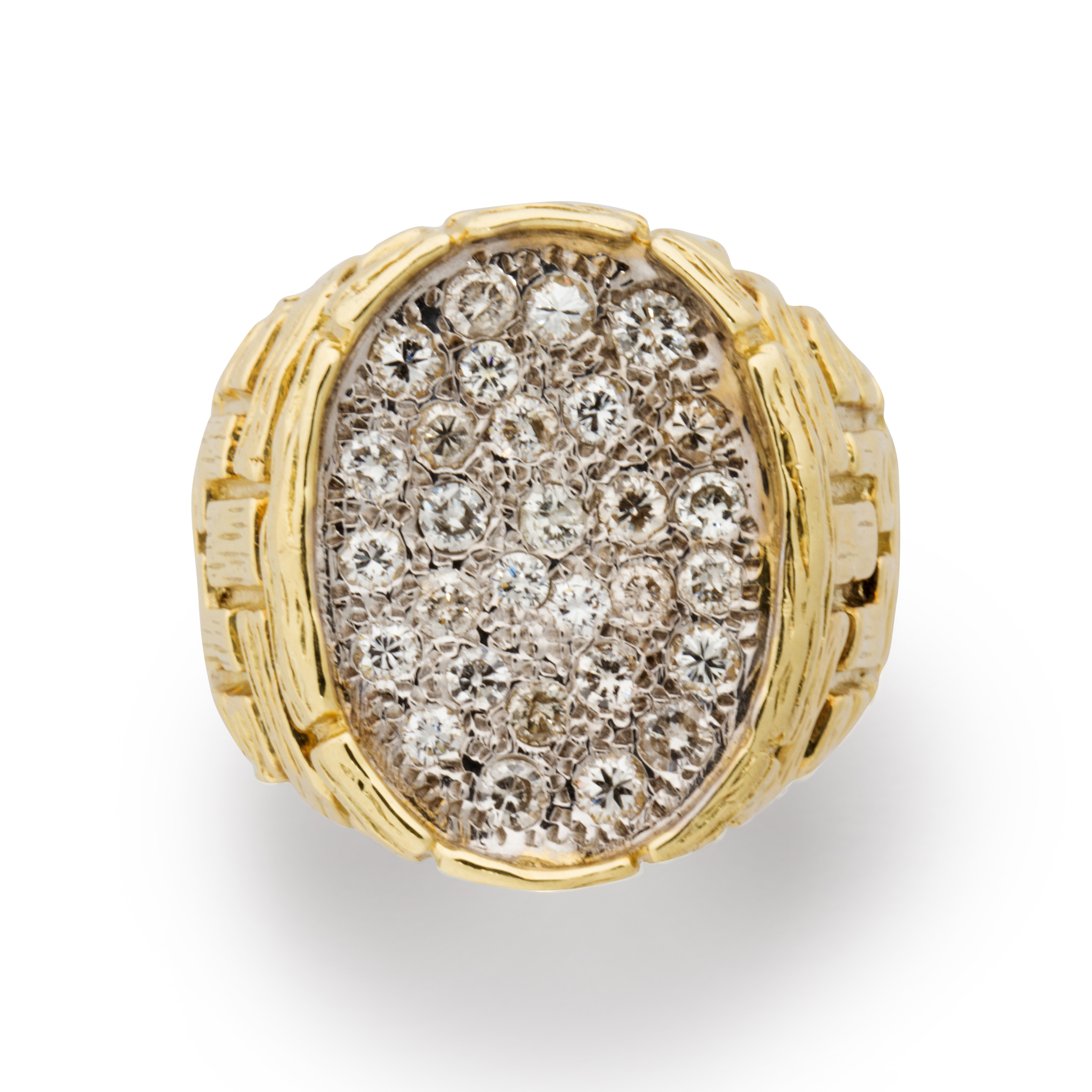 Appraisal: A DIAMOND AND FOURTEEN KARAT GOLD RING A diamond and