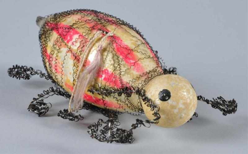 Appraisal: Glass Wire-Wrapped Beetle Christmas Ornament Description Very rare Published in