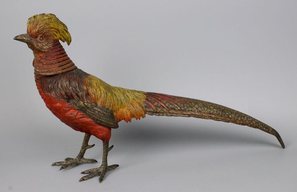 Appraisal: Large Antique Austrian Bronze Pheasant MANUFACTURE AUSTRIA NAME Pheasant CONDITION