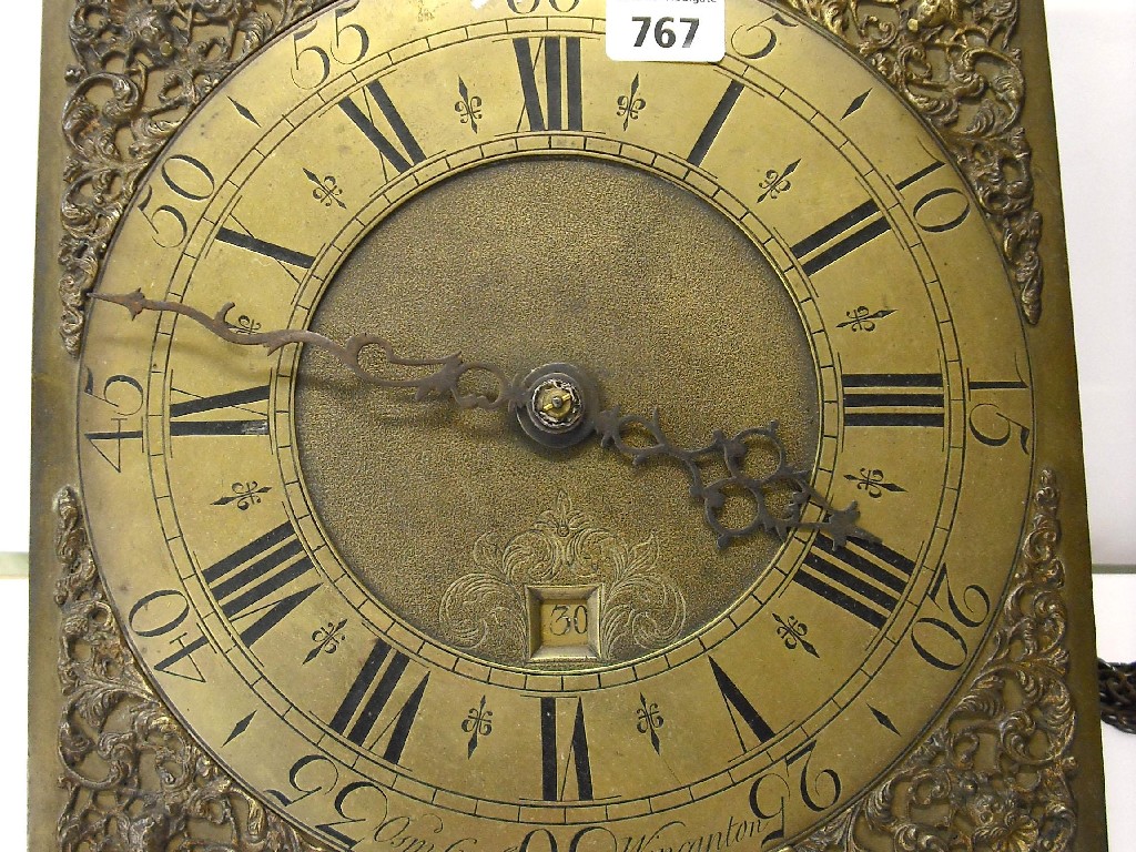 Appraisal: Thirty hour longcase clock movement the square brass dial signed