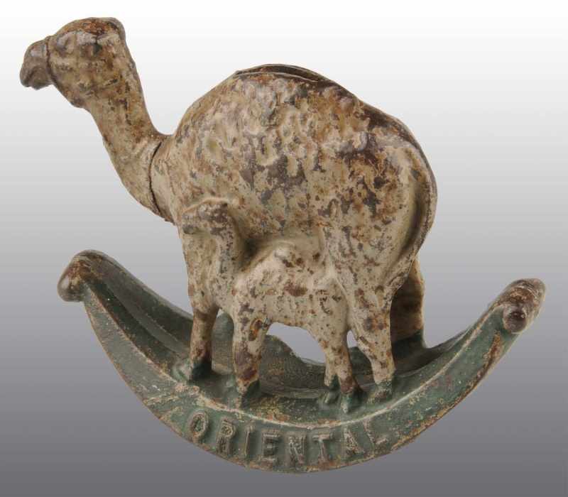 Appraisal: Cast Iron Oriental Camel Still Bank Description Manufactured in the