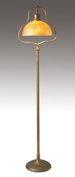 Appraisal: HANDEL Floor lamp with adjustable harp and brown Mosserine shade