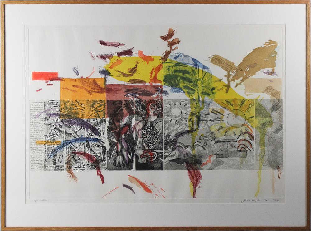 Appraisal: JOAN SNYDER AMERICAN - RESURRECTION Etching and aquatint x in