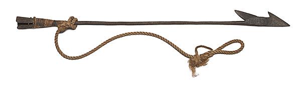 Appraisal: TEMPLE-STYLE TOGGLE WHALING HARPOON American th century with original rope