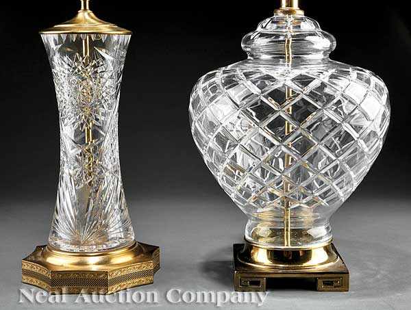 Appraisal: A Group of Four Crystal Lamps including a pair from