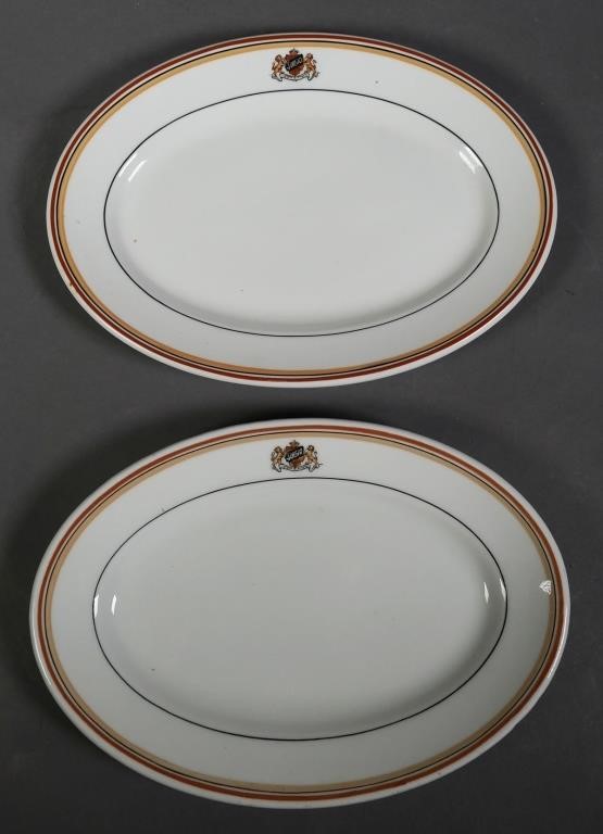 Appraisal: Two oval serving plates from the Soreno Hotel in St