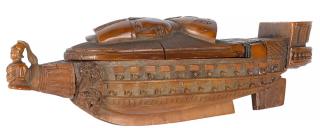 Appraisal: Carved coquilla nut Napoleonic prisoner of war snuff box th