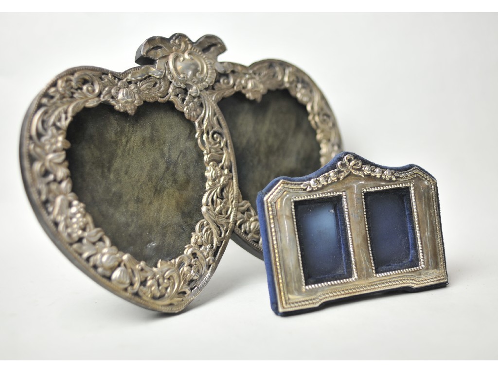 Appraisal: Lot comprising two duet photo frames one marked sterling PM