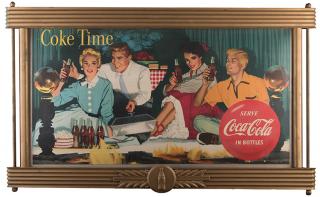 Appraisal: Large Coca-Cola Coke Time Cardboard Advertising Sign in Original Coke