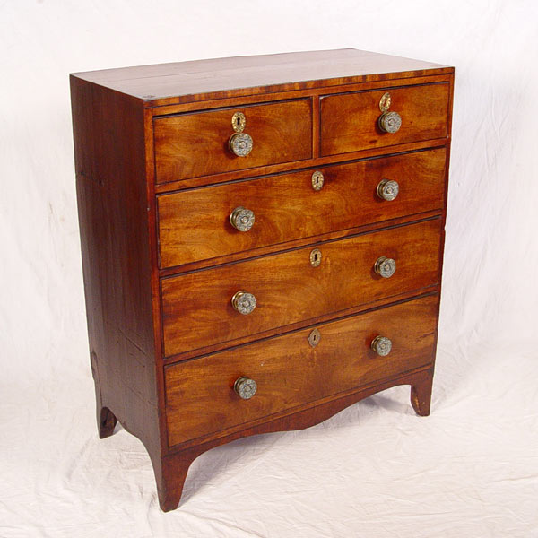 Appraisal: SHERATON PERIOD CHEST OF DRAWERS Richly grained over drawer chest