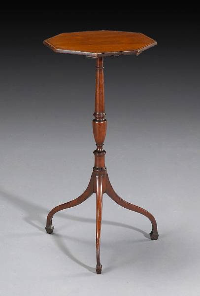 Appraisal: A fine Federal mahogany inlaid candlestand New Hampshire or Boston