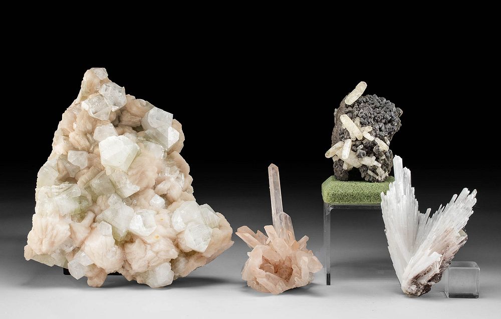 Appraisal: Quartz Scolecite Apophyllite Sphalerite Minerals First Time At Auction Latin