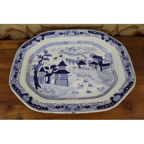 Appraisal: Antique th century Real Mason's blue and white willow pattern