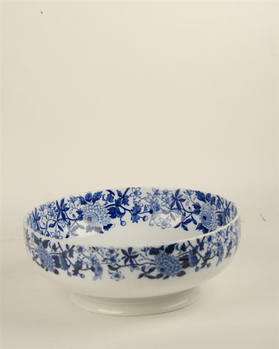 Appraisal: A th C Copeland Blue Transferware Punch Bowl with floral