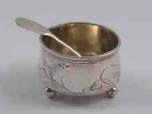 Appraisal: Russian silver A salt with engraved decoration Moscow - and