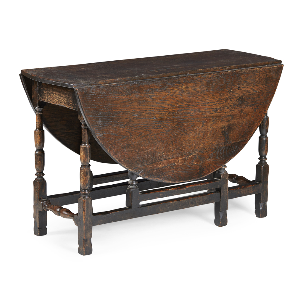 Appraisal: GEORGE I STYLE OAK GATE LEG TABLE LATE TH CENTURY