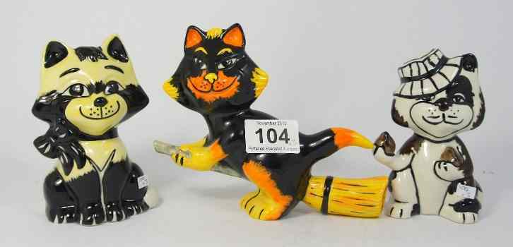 Appraisal: Lorna Bailey Limited Edition Comical Cats Witchy Broomstick Cat Ganger