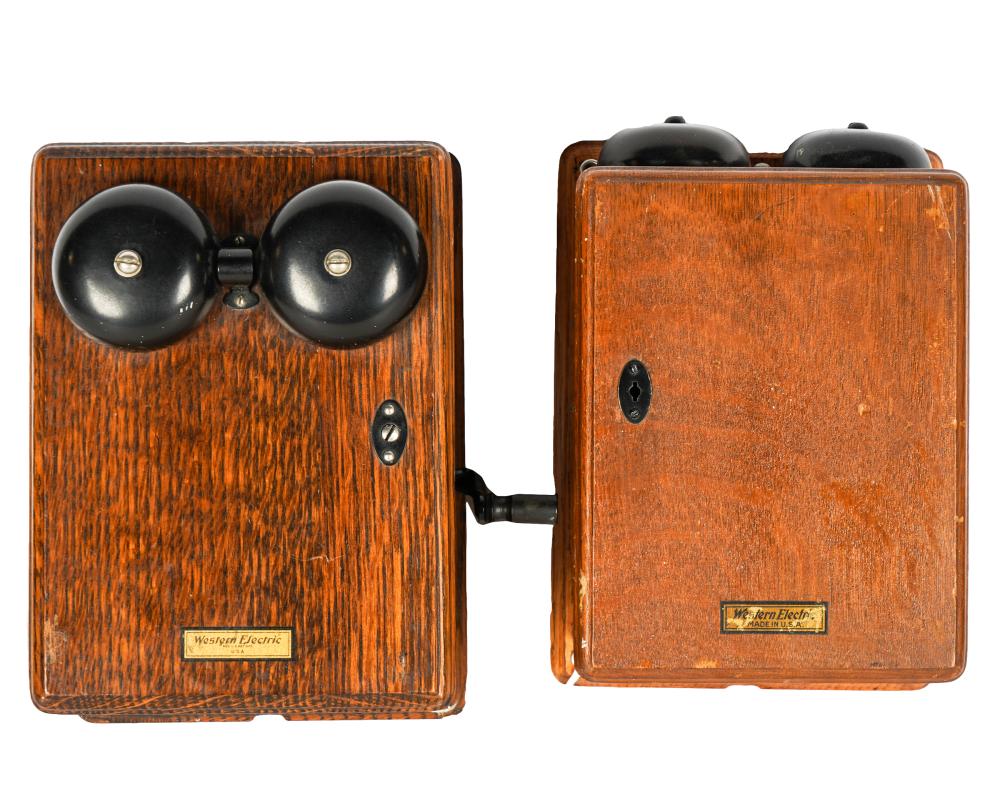 Appraisal: TWO WESTERN ELECTRIC OPERATOR BOXESoak one inches wide inches high