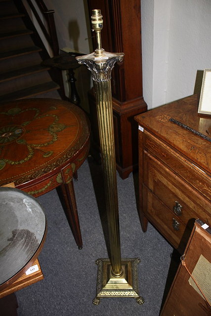 Appraisal: A BRASS COLUMN STANDARD LAMP