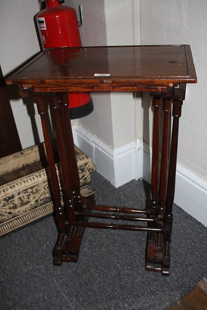 Appraisal: A NEST OF THREE TH CENTURY ROSEWOOD OCCASIONAL TABLES cm