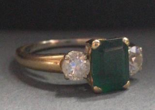 Appraisal: Ladies karat gold ring with two carat diamonds and an