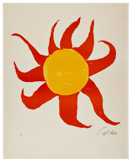 Appraisal: ALEXANDER CALDER Sun Color lithograph on cream wove paper x