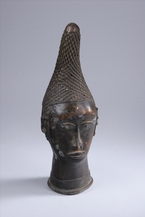 Appraisal: BENIN BRONZE HEAD OF WOMAN th Century - x x