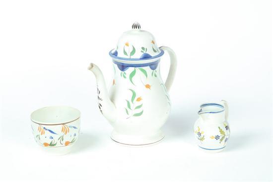 Appraisal: THREE-PIECE LEEDS TYPE ASSEMBLED TEA SET England st half- th