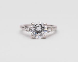 Appraisal: CARTIER Platinum and Diamond Ring PLATINUM AND DIAMOND RING Cartierca