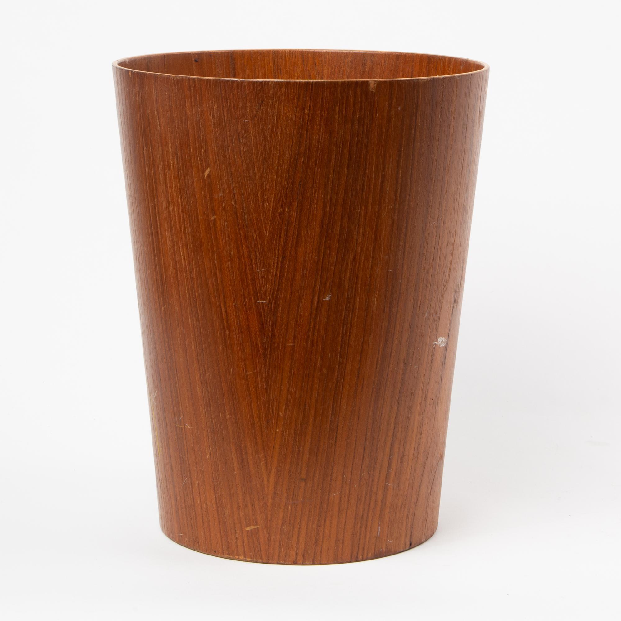 Appraisal: MARTIN BERG IDG TEAK PAPER WASTE BASKET An International Designers