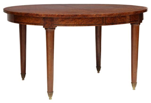 Appraisal: French Louis XVI style burlwood extension dining table early th