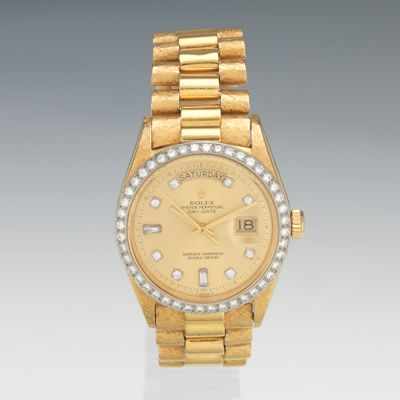 Appraisal: A Gentleman's Rolex Presidential Day Date k Gold Watch Model